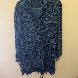 Blue and Black Animal Print Dress